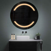 Specchio LED Rotondo | Controllo tramite interruttore a muro | Luce bianca calda - Reyze Serie Salono Modello 4